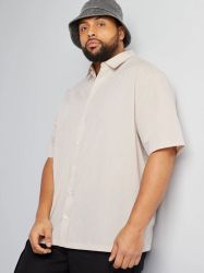 Голям размер мъжа риза с къс ръкав