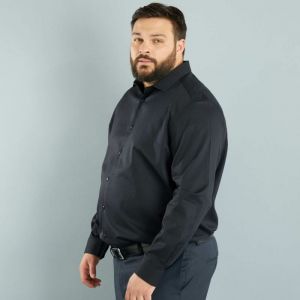 Голям размер мъжка черна риза