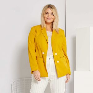 Елегантно дамско сако в наситен жълт цвят