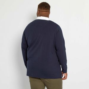 Мъжка блуза с поло яка макси размер 3XL-6XL