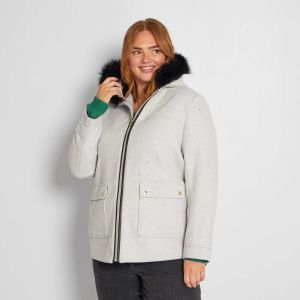 Голям размер вълнено палто