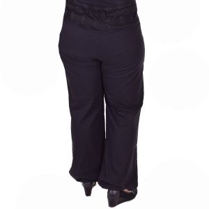 Дамски панталон с дантелен колан макси размер
