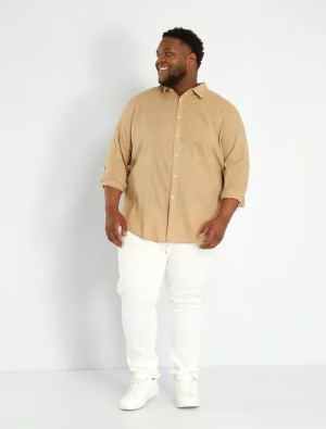 Голям размер мъжка лека риза от 100% памук