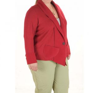 Червено дамско сако голям размер