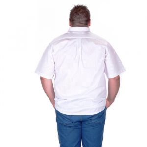Бяла мъжка риза на рае голям размер