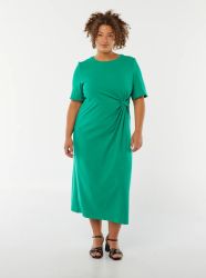 Изчистена драпирана миди рокля