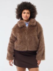 Дамско палто от еко кожа голям размер