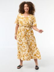 Дълга рокля с V-образно деколте