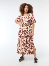 Дълга рокля с V-образно деколте