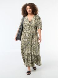 Еластична рокля с елегантен принт