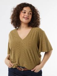 Дамска блуза с перфорирана плетка