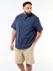 Ленена риза с мандарин яка голям размер