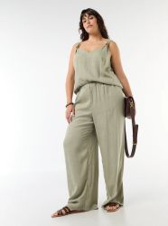 Широки панталони от ленена смес 