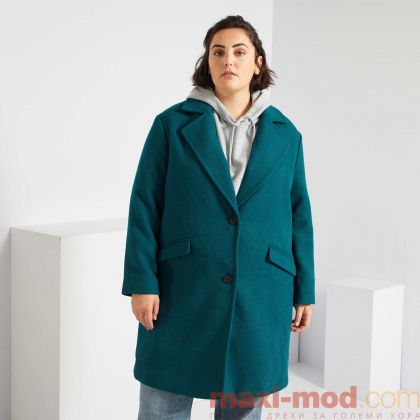 Вълнено палто макси размер