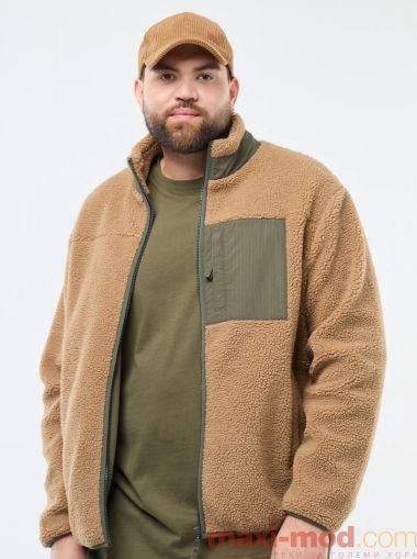 Голям размер мъжко шерпа яке