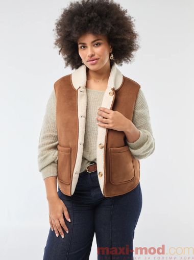 Голям размер дамски двулицев елек