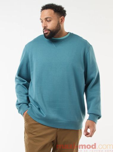 Голям размер мъжки суичър с обло деколте