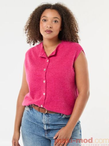 Голям размер дамска жилетка без ръкави