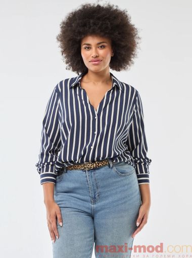 Голям размер дамска риза с креп ефект