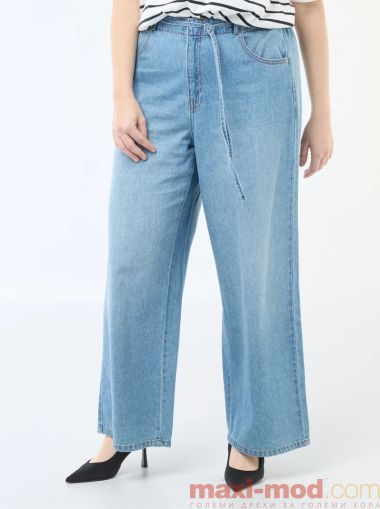 Дамски дънки с ниска талия и широки крачоли