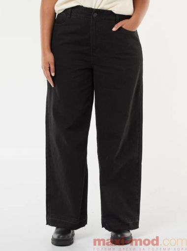 Дамски дънки с широки крачоли и ластик в колана