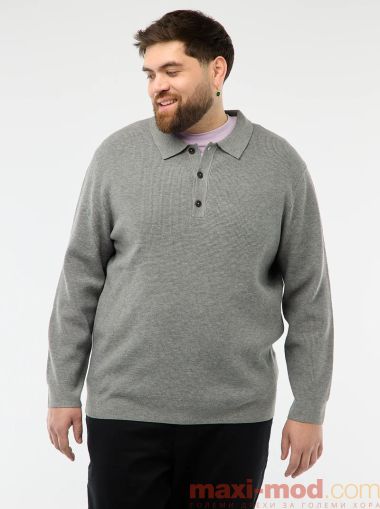 Мъжки пуловер с поло яка