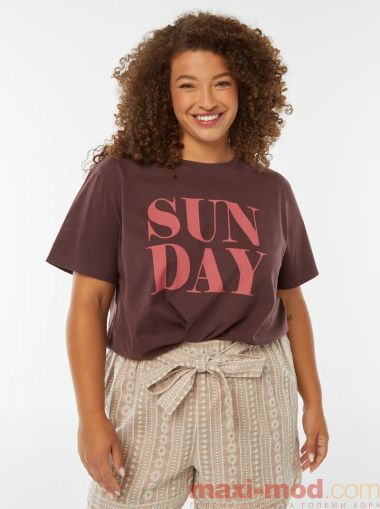 Голям размер дамска тениска 100% памук