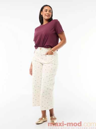 Широки дамски панталони със средна талия