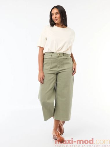 Широки дамски панталони със средна талия