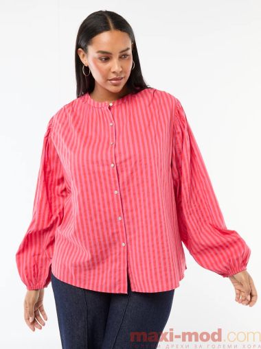 Дамска риза с кръгло деколте и дълъг ръкав