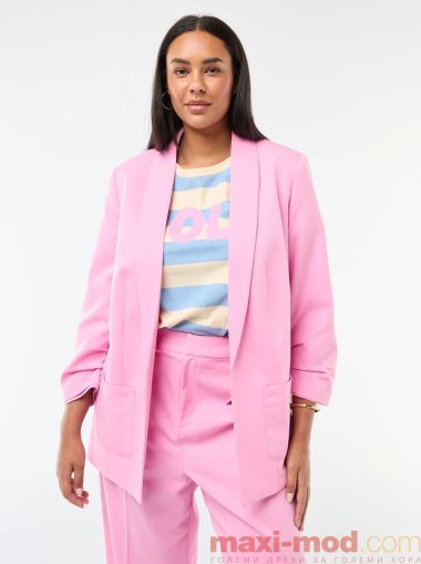 Дълго дамско сако с навити ръкави