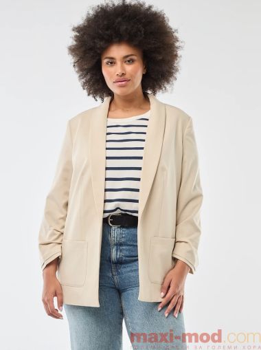 Дълго дамско сако с навити ръкави