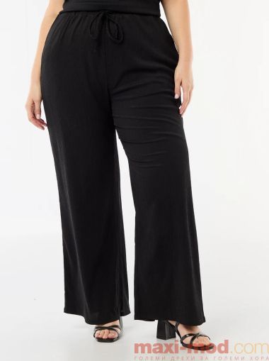 Широк дамски панталон голям размер