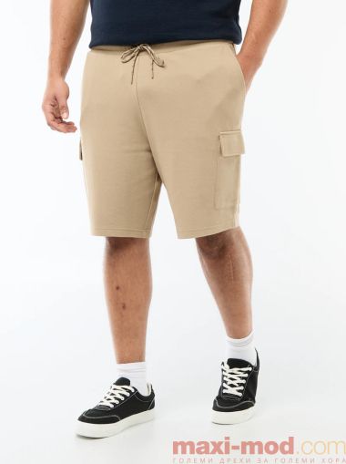 Мъжки бермуди от пике с карго джобове