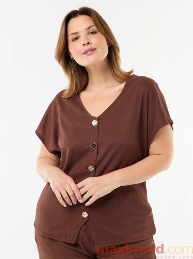 Дамска жилетка с къс ръкав макси размер