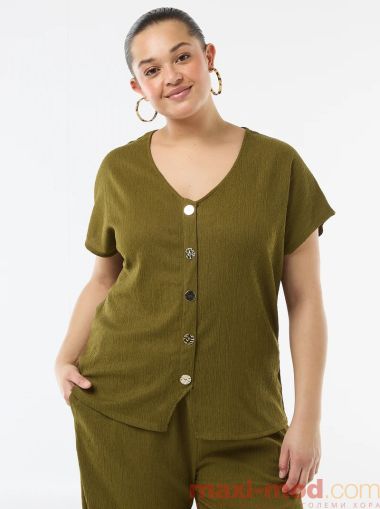 Дамска жилетка с къс ръкав макси размер