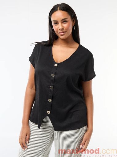 Дамска жилетка с къс ръкав макси размер