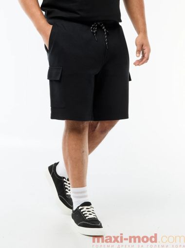 Мъжки бермуди от пике с карго джобове