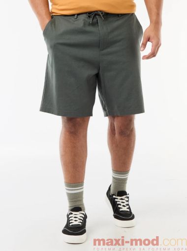 Голям размер мъжки ленени бермуди