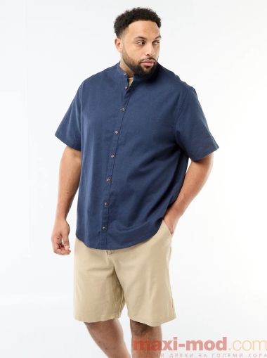 Ленена риза с мандарин яка голям размер