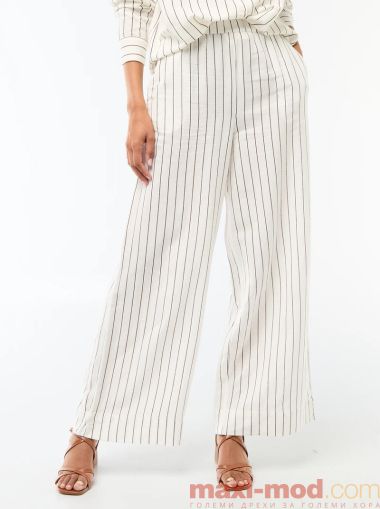 Дамски панталон с прав крачол от ленена смес