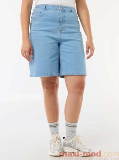 Дънкови бермуди с висока талия