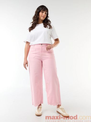 Дънки с висока талия и широки крачоли с джобове отпред