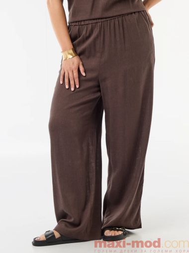 Широки панталони от ленена смес 