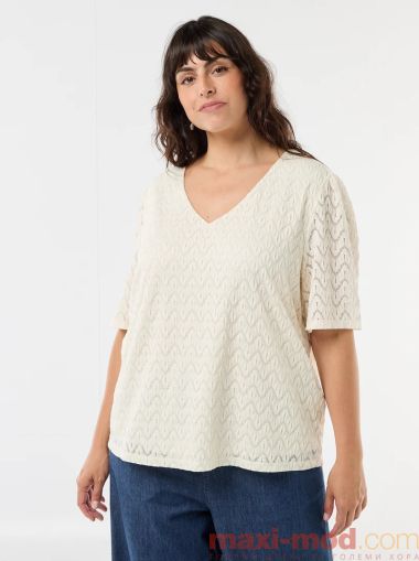 Дантелена тениска макси размер