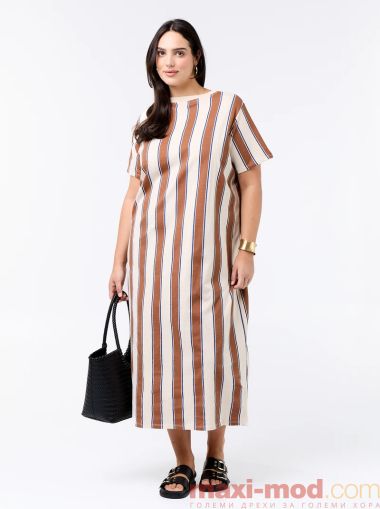 Рокля тип тениска с къс ръка