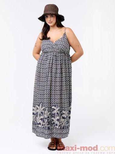 Миди рокля с регулируеми презрамки