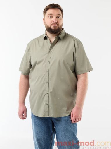 Голям размер мъжа риза с къс ръкав