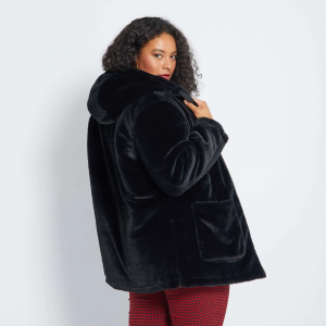 Макси размер дамско палто от еко кожа