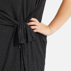 Черна дамска рокля с пайети макси размер